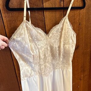 Elegant Cream Lace Slip Dress